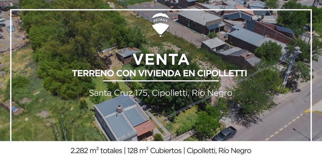 VENTA TERRENO DE 2.280 MTS EN CIPOLLETTI