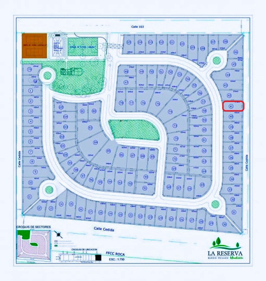 LOTE EN VENTA EN LA RESERVA HUDSON 478m2