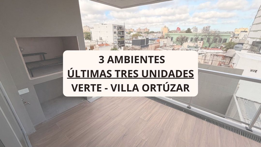 VENTA DEPARTAMENTO 3 AMBIENTES A ESTRENAR ORTUZAR