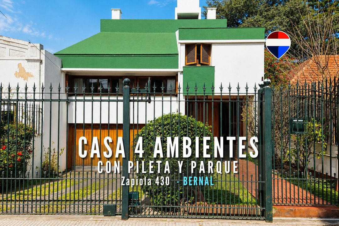 VENTA CASA DE 4 AMB. CON JARDÍN, QUINCHO Y PILETA