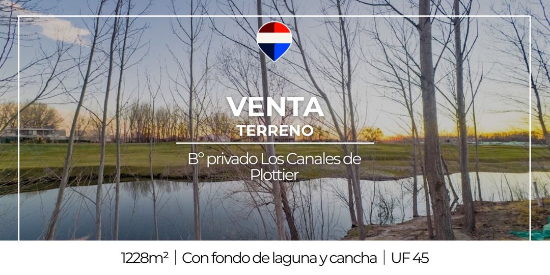 VENTA TERRENO UF 45 FONDO DE LAGUNA Y CANCHA