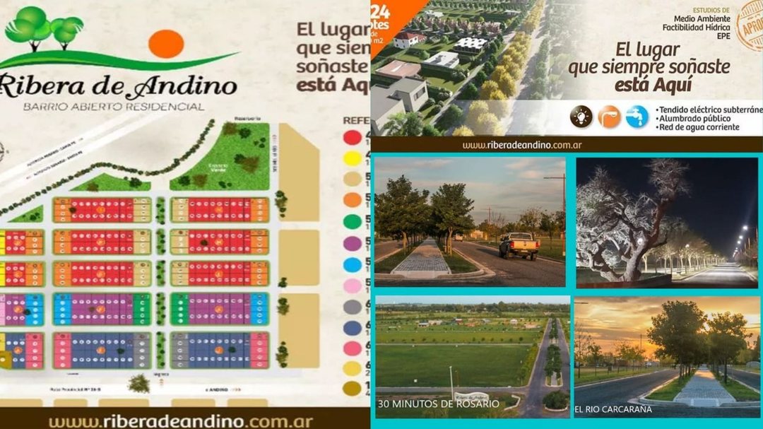 LOTE EN VENTA EN  BARRIO RIBERA DE ANDINO, 546 M2