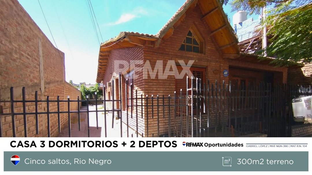 EN VENTA CASA + 2 DEPTOS CINCO SALTOS