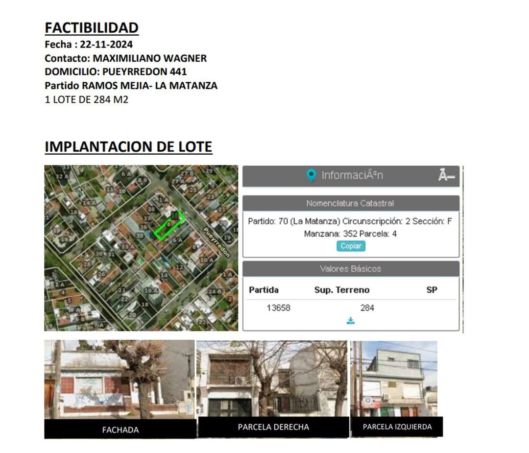 TERRENO A LA EN VENTA EN EL CENTRO DE RAMOS MEJIA