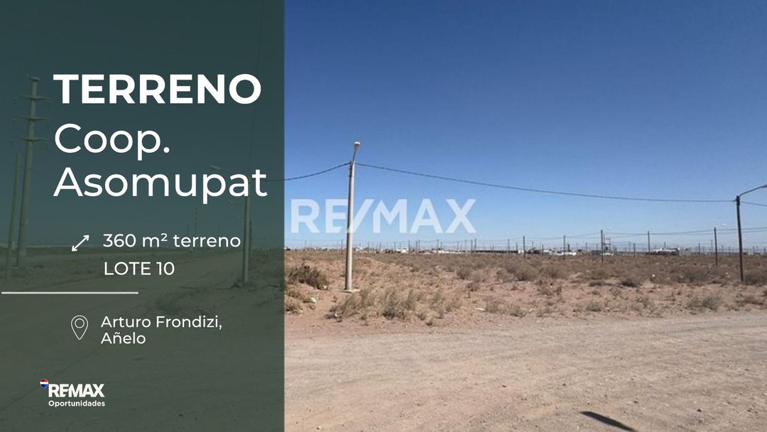 TERRENO EN VENTA EN ASOMUPAT AÑELO VACA MUERTA