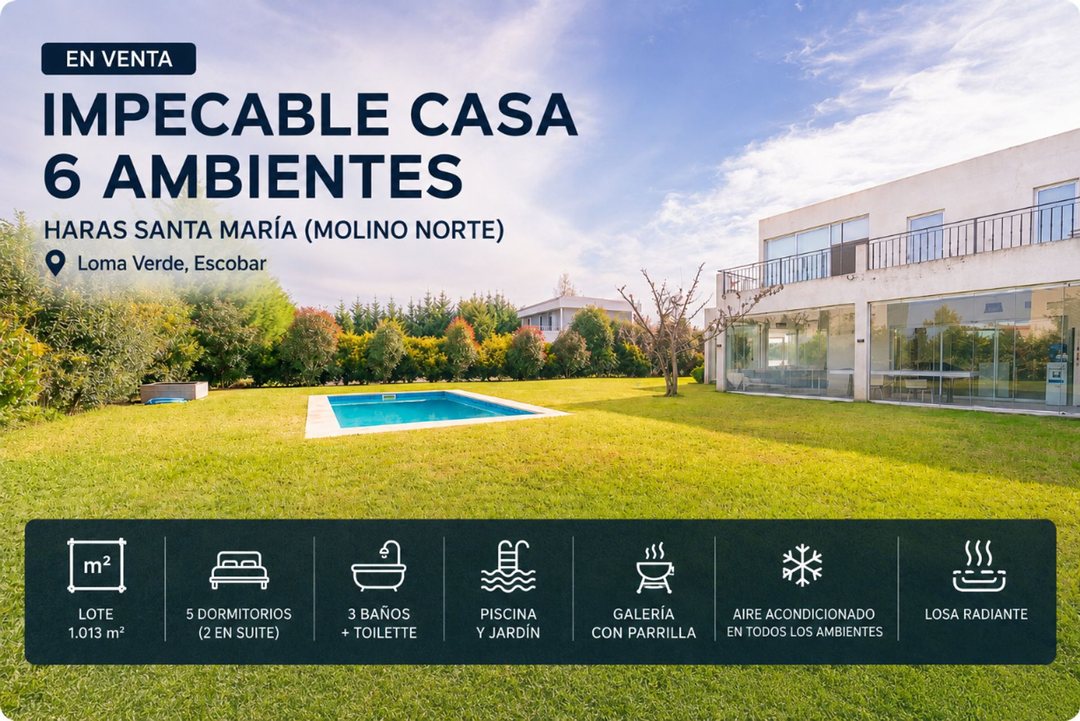 VENTA CASA 6 AMBIENTES HARAS SANTA MARIA