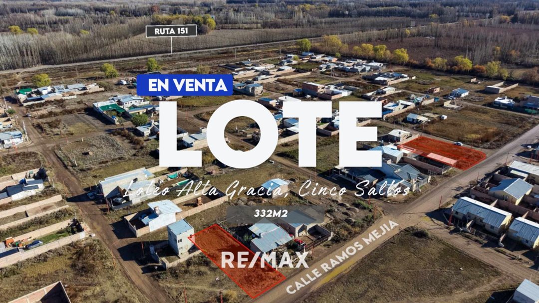 LOTE EN VENTA | LOTEO ALTA GRACIA | CINCO SALTOS