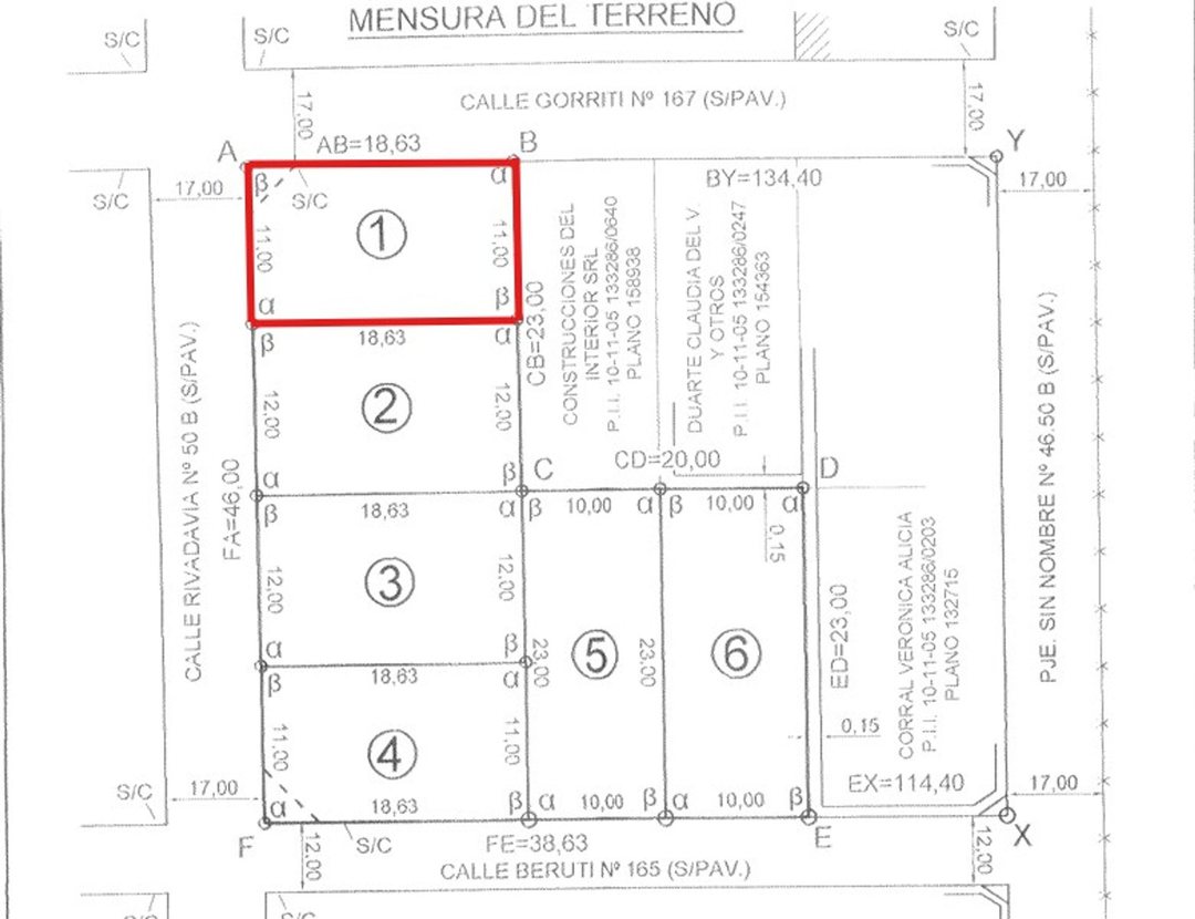 Terreno Rivadavia 8300 esquina Gorriti