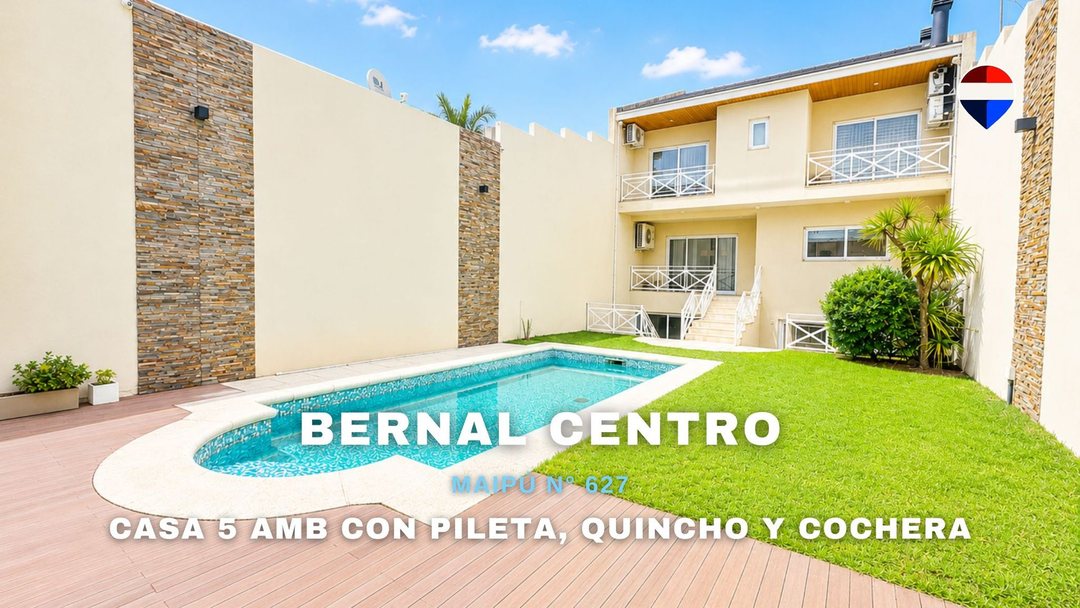VENTA CASA 5 AMBIENTES JARDIN PILETA BERNAL CENTRO