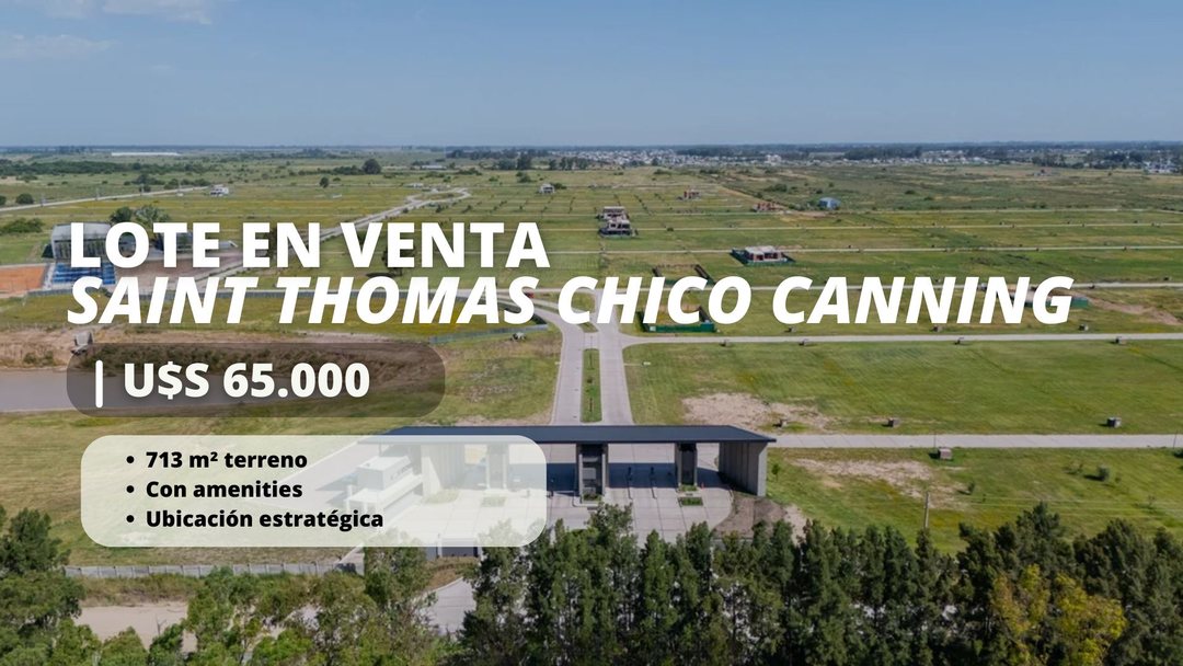 LOTE EN VENTA SAINT THOMAS CHICO CANNING CUOTAS