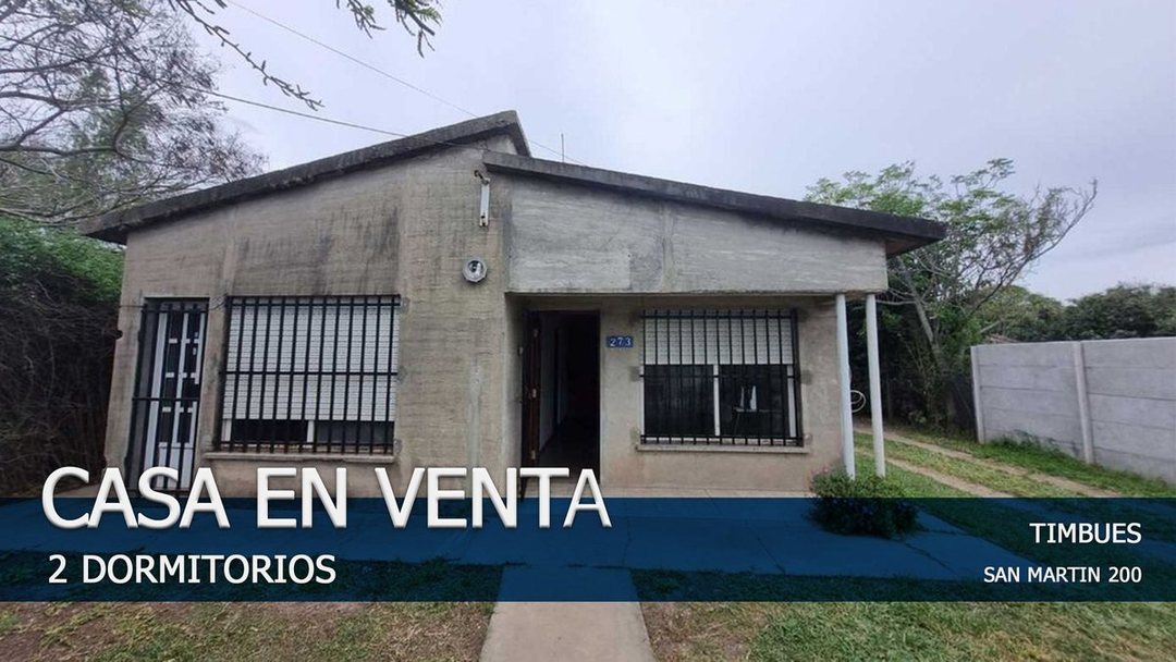CASA EN VENTA DE DOS DORMITORIOS EN TIMBÚES