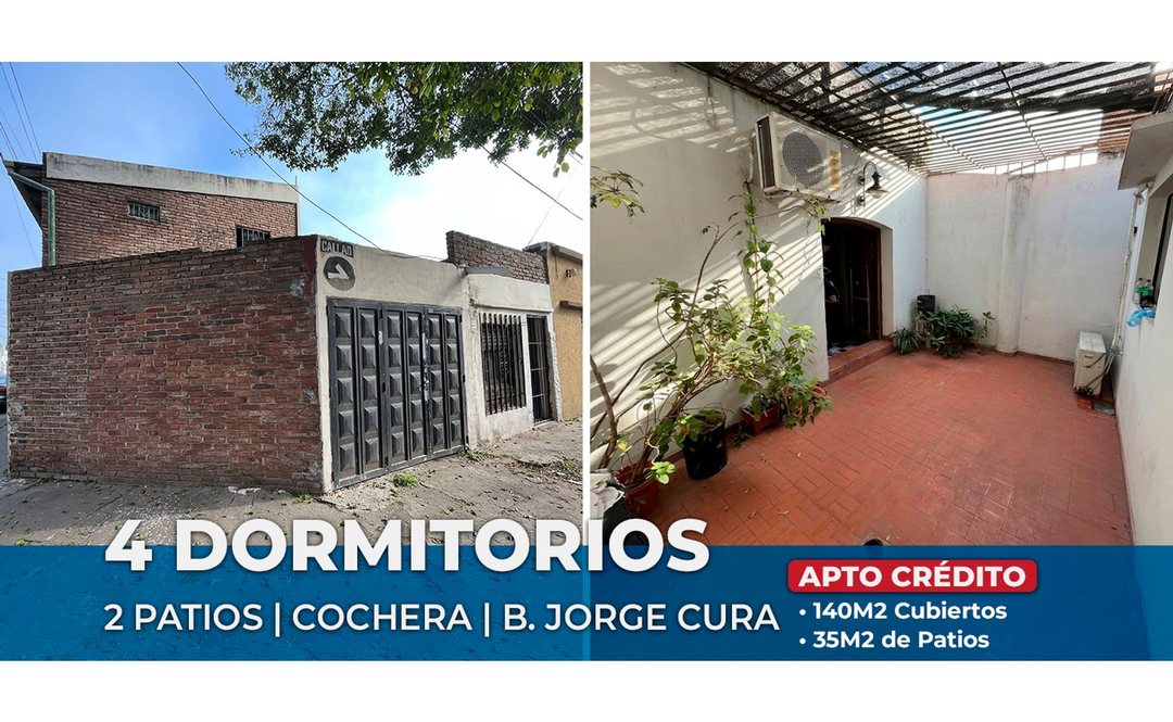 CASA EN VENTA 4 DORMITORIOS BARRIO JORGE CURA