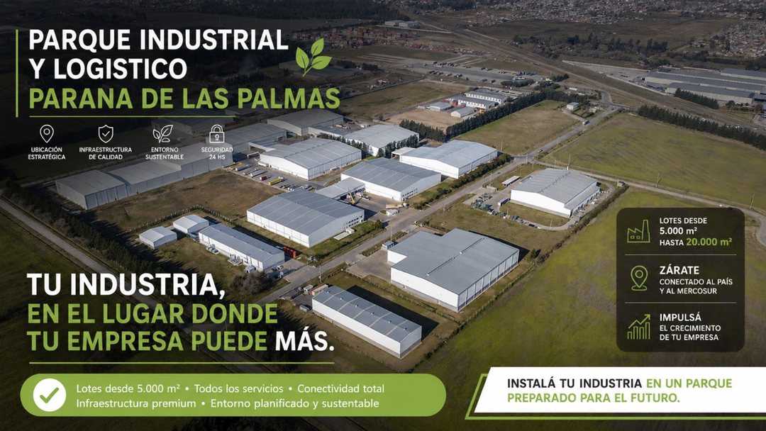 VENTA LOTES PARQUE INDUSTRIAL Y LOGISTICO ZARATE