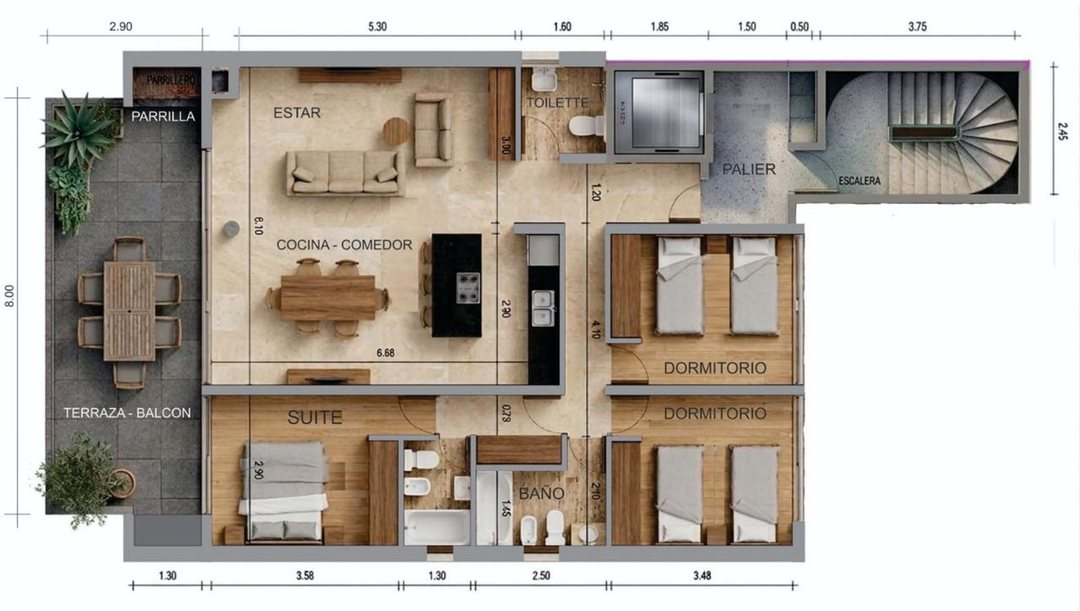 Venta departamento 3 dormitorios Lourdes