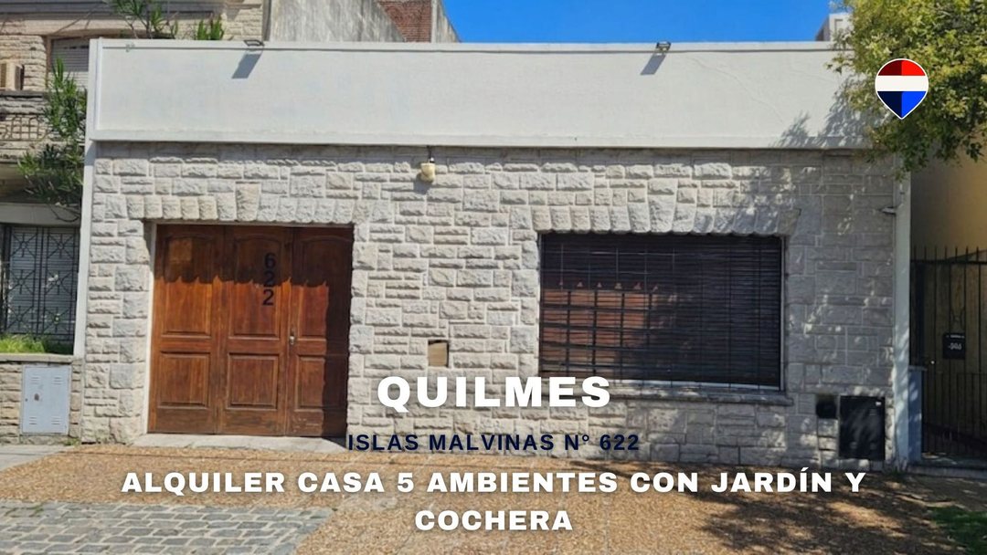 ALQUILER CASA 5 AMBIENTES CON JARDIN EN QUILMES
