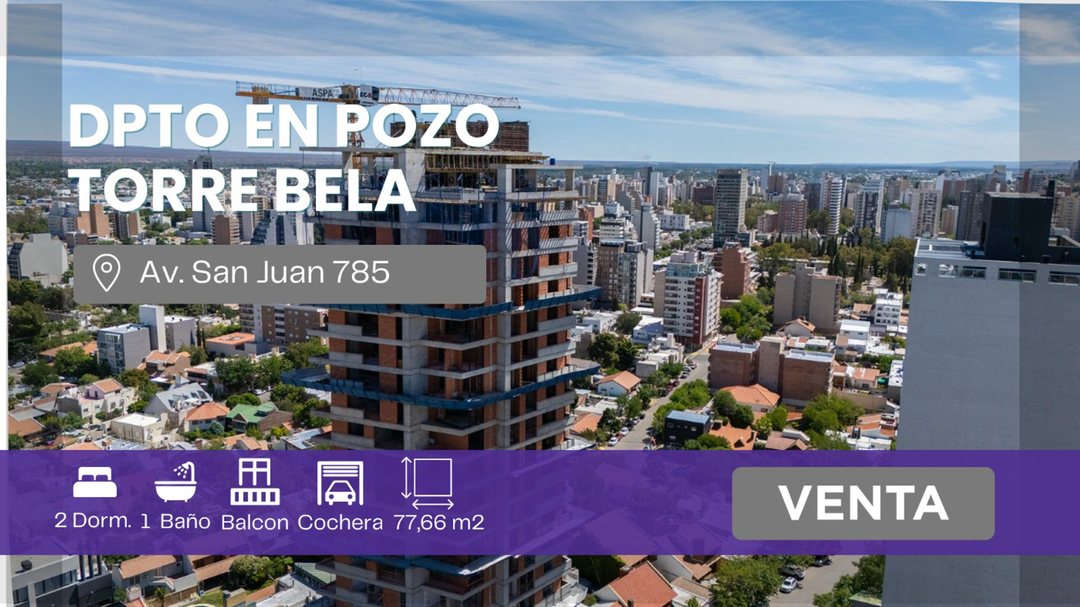 VENTA DEPARTAMENTO 2 DORM. C/COCHERA TORRE BELA