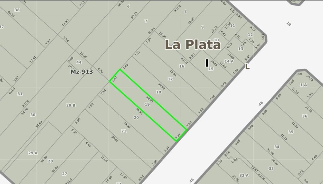 Lote en venta, La Plata. Inversor. Plaza Malvinas