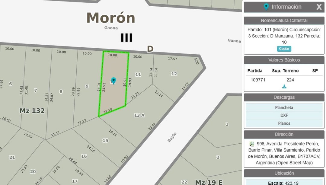 VENTA  LOTE TERRENO 244 MTS VILLA SARMIENTO AP CRE
