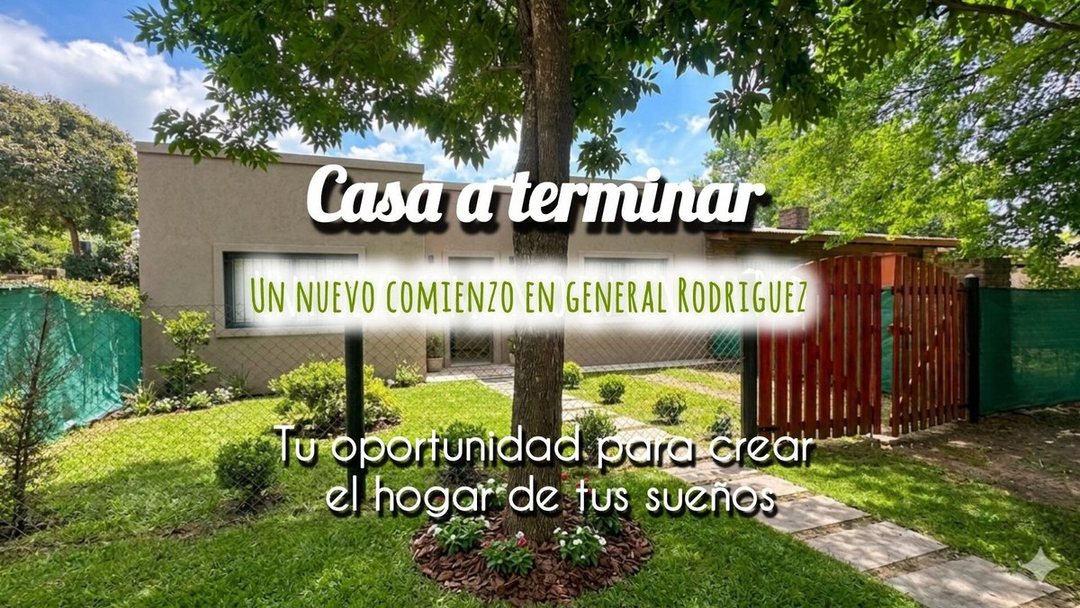 VENTA CASA A TERMINAR EN GENERAL RODRIGUEZ PILETA