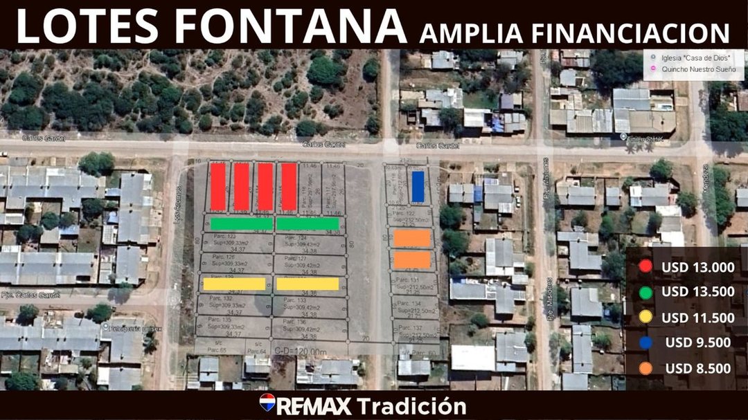 VENTA TERRENOS  EN FONTANA SOBRE PAVIMENTO