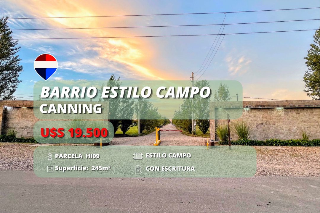 LOTE EN VENTA BARRIO ESTILO CAMPO CANNING