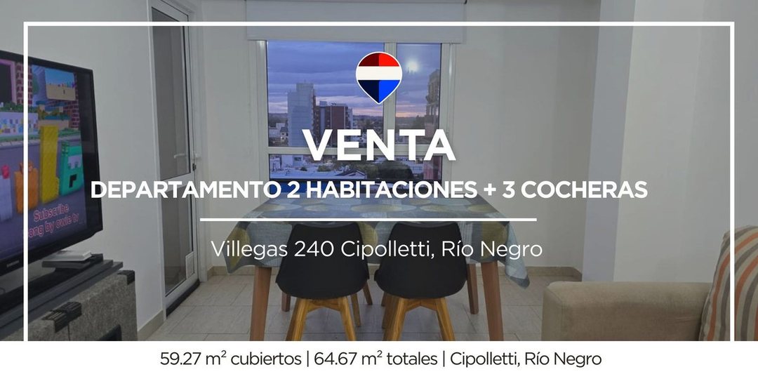 Venta Departamento 2 dormitorios centro Cipolletti