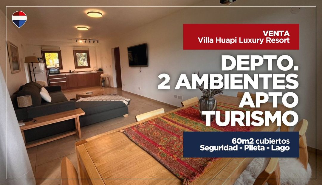 Depto. 2 ambientes en Villa Huapi - Apto turismo