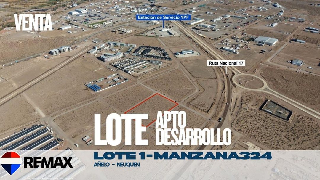 VENTA LOTE 1 EN AÑELO APTO DESARROLLO RUTA 17