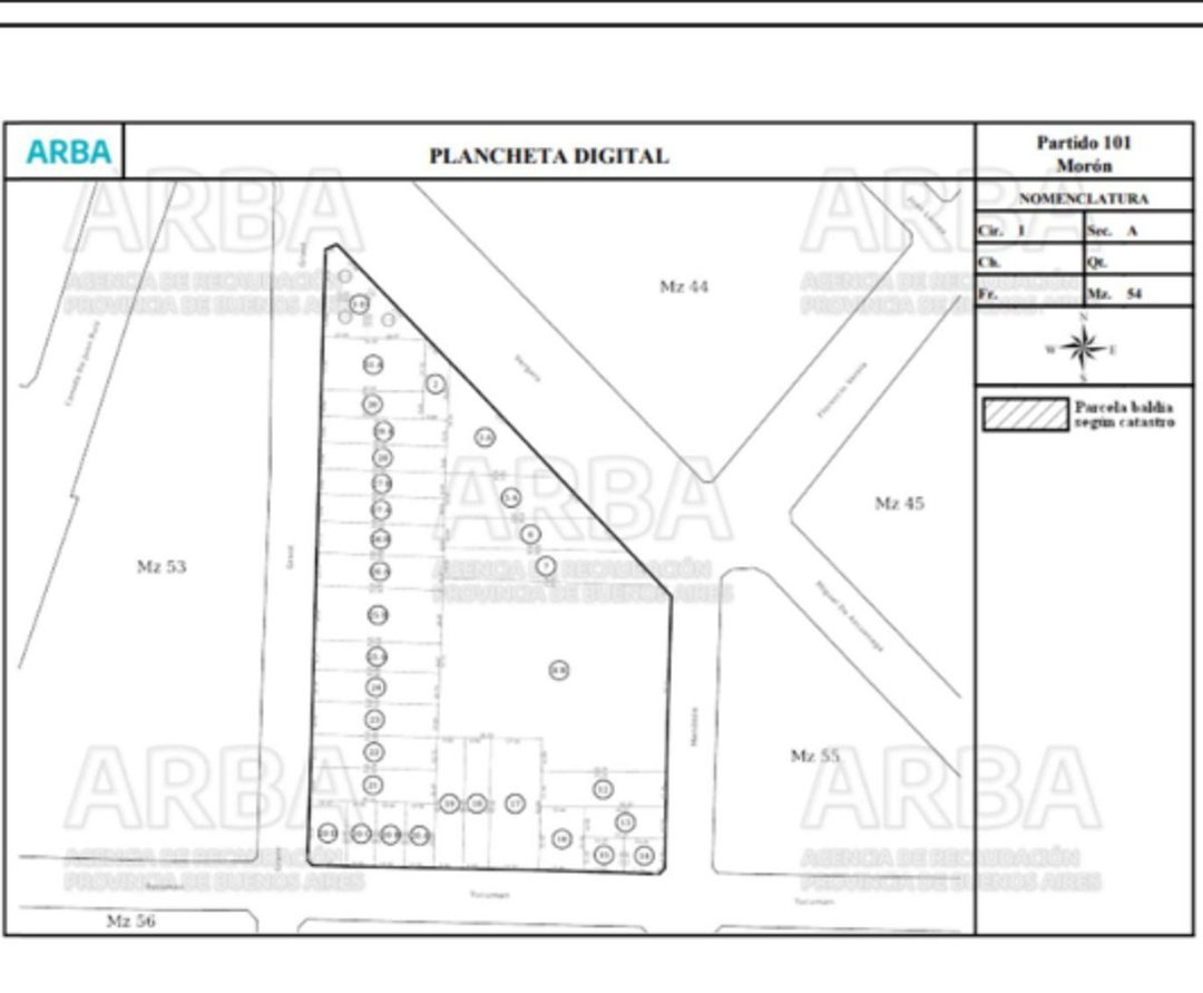 LOTE VENTA MORÓN SUPERFICIE TERRENO 465 M2