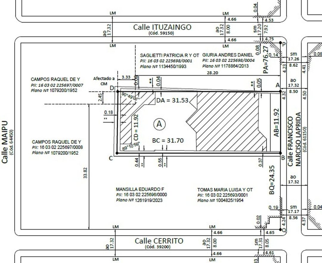 TERRENO EN VENTA APTO CONSTRUCTORA. PB + 6 PISOS