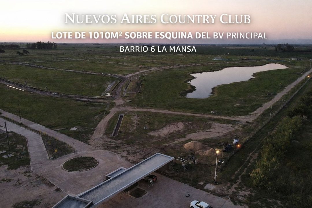 Lote sobre Bv principal esquina de 1010m2 Barrio 6