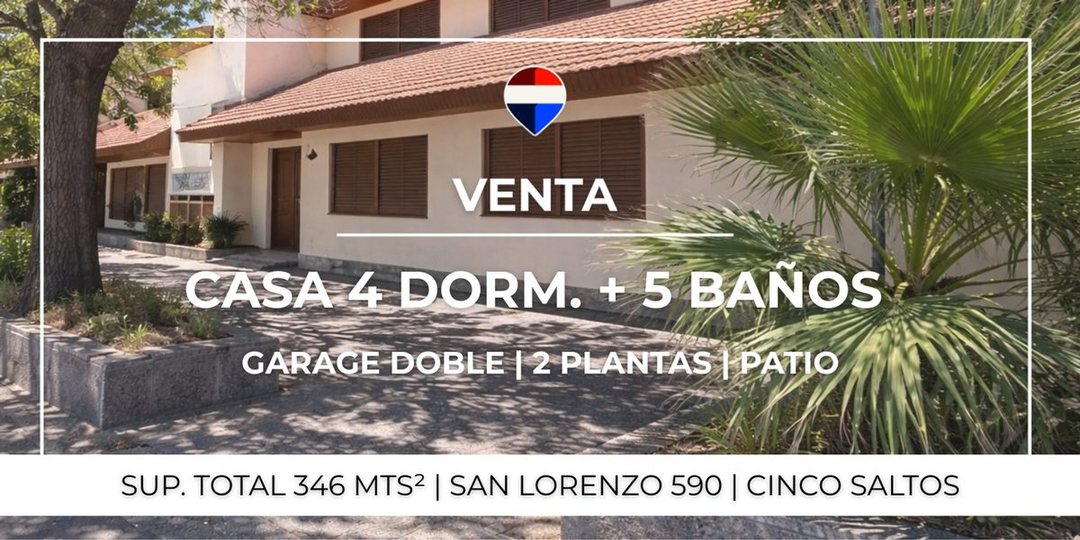 VENTA CASA 4 DORMITORIOS - CINCO SALTOS