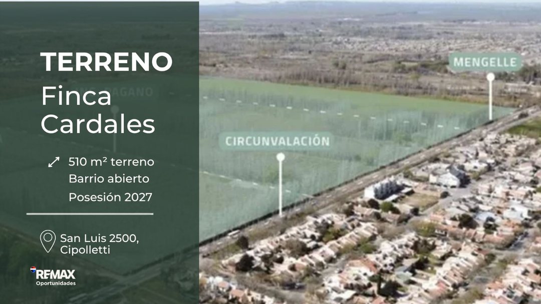 VENTA TERRENO LOTEO CARDALES CIPOLETTI