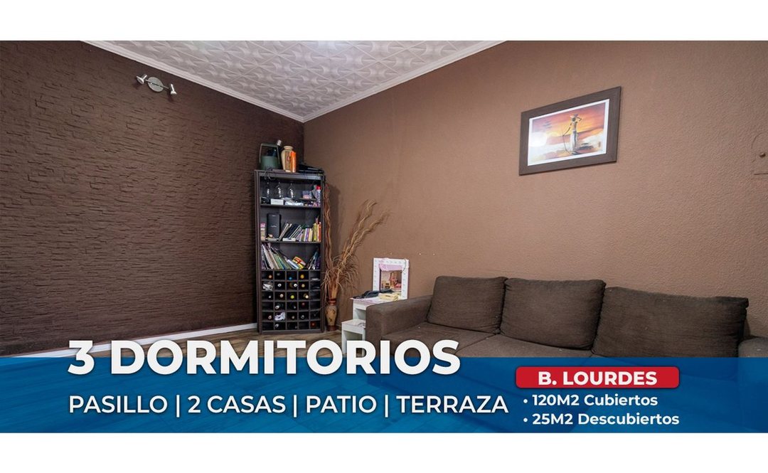 CASA DE PASILLO EN VENTA 3 DORMITORIOS B. LOURDES