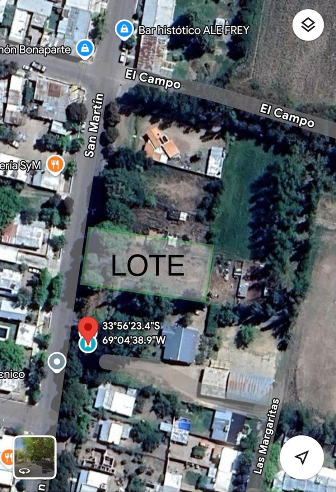 VENTA LOTE  PAREDITAS , SAN CARLOS