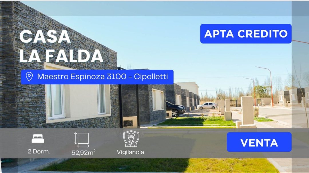 VENTA CASAS 2 DORM. LA FALDA ETAPA I, CIPOLLETTI