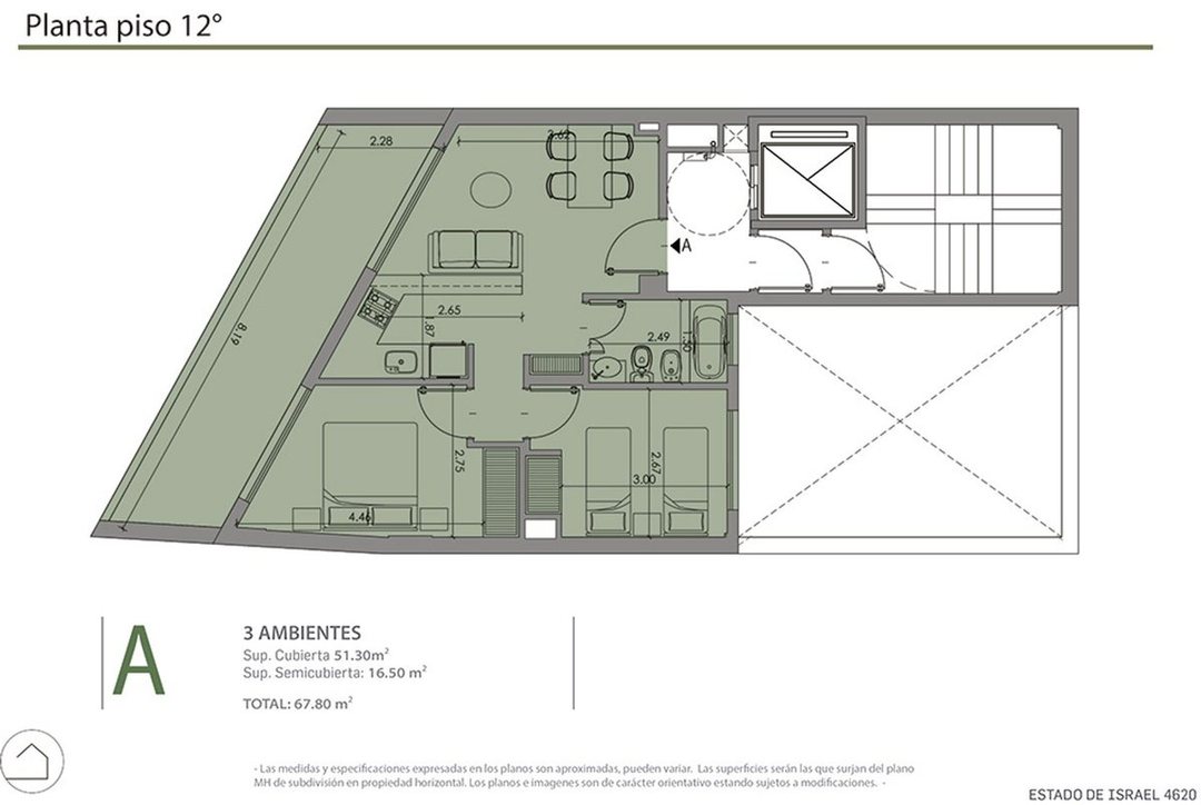 DEPARTAMENTO DE 3 AMBIENTES  EN VENTA ALMAGRO