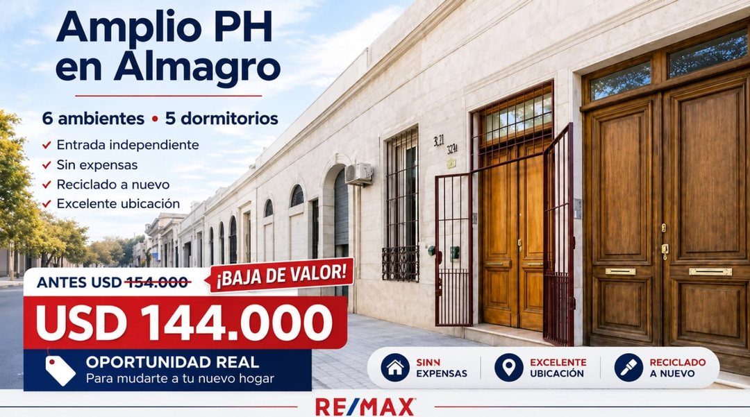 CASA EN VENTA 6 AMBIENTES ALMAGRO