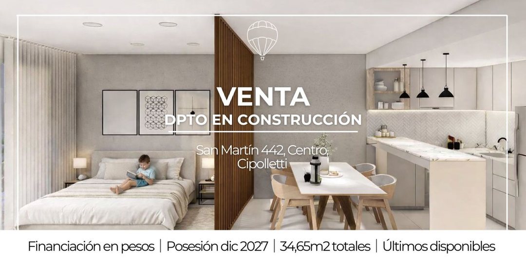 VENTA DEPARTAMENTO MONOAMBIENTE CIPOLLETTI