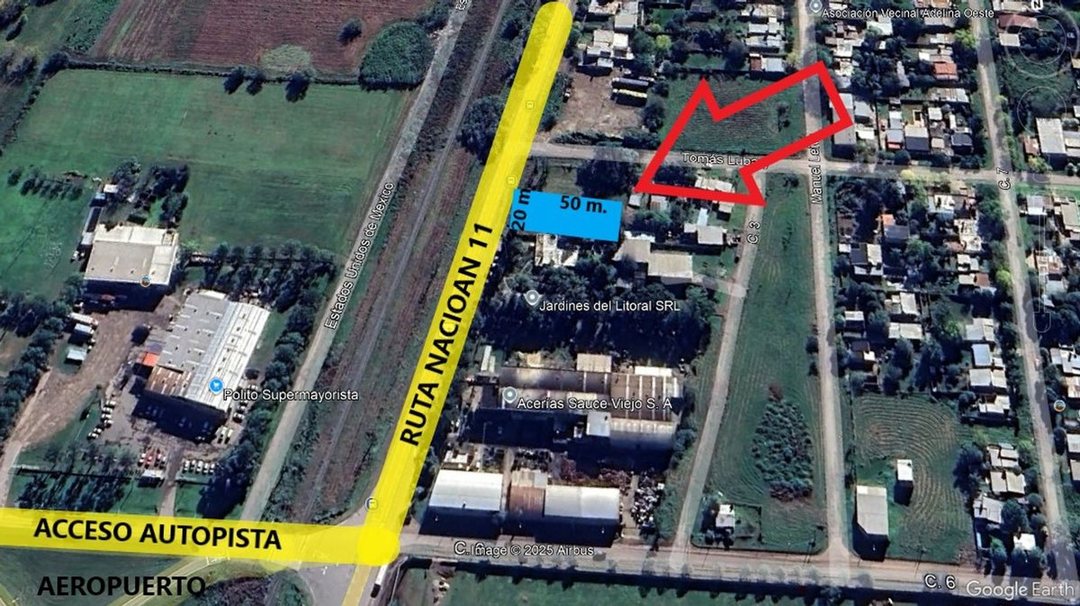 SE VENDE LOTE SOBRE RUTA 11 A METROS DE ACCESO AUT