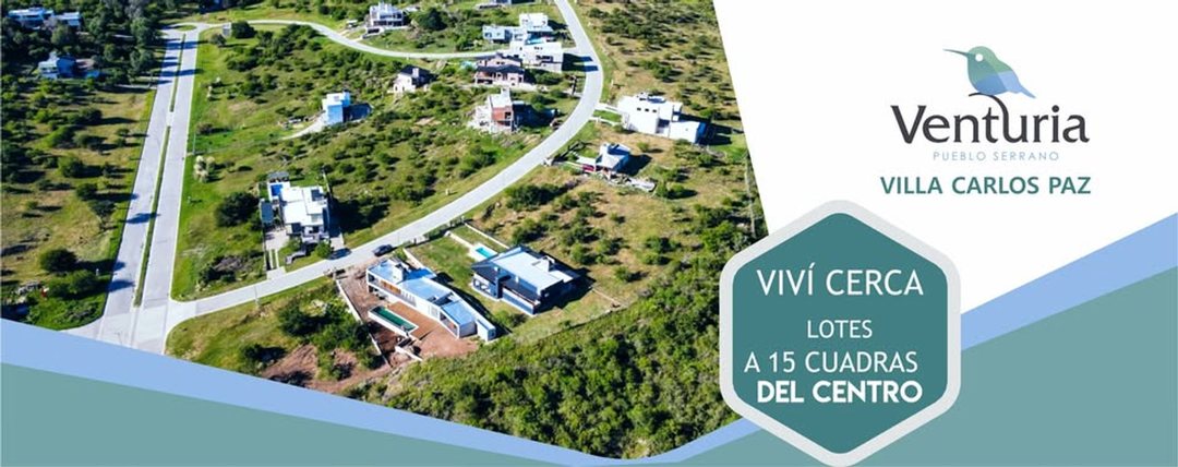 VENDE LOTE EN VENTURIA PUEBLO SERRANO (CARLOS PAZ)