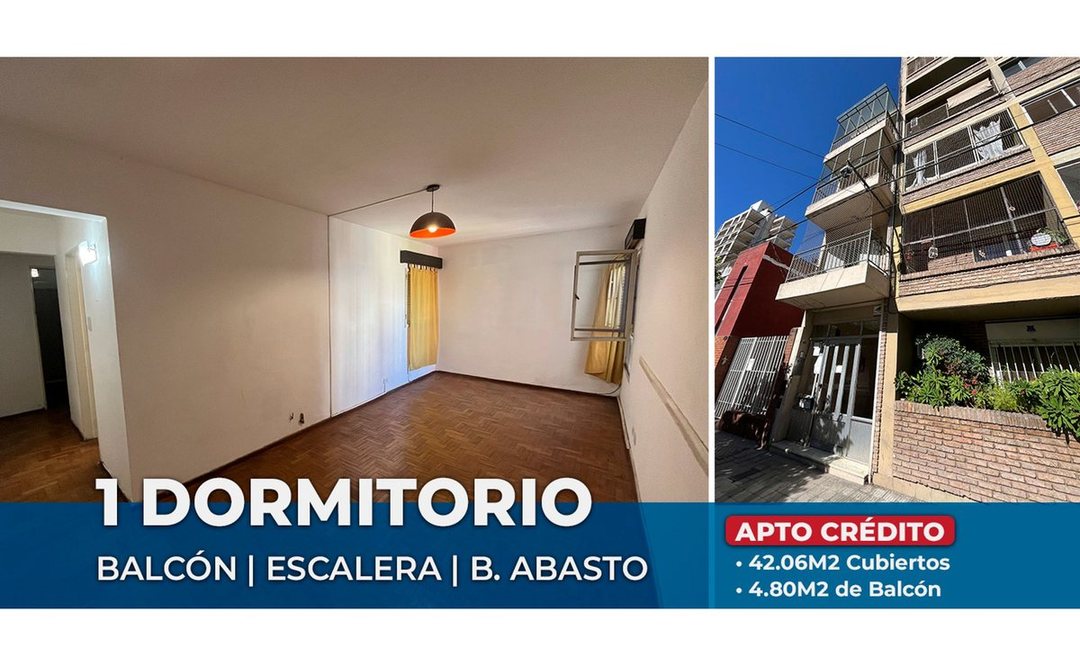 VENTA DEPTO 1 DORMITORIO B. ABASTO POR ESCALERAS