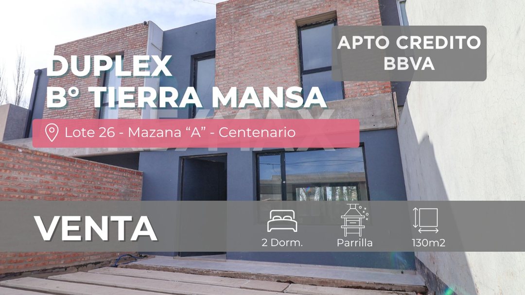 VENTA DÚPLEX 2 DORMITORIOS TIERRA MANSA CENTENARIO