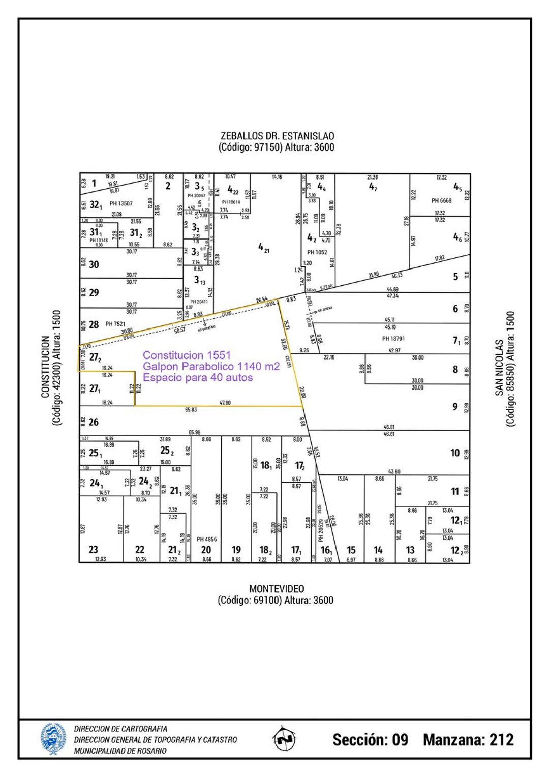 Venta Galpon/Cochera para 40 Autos 1140 m2