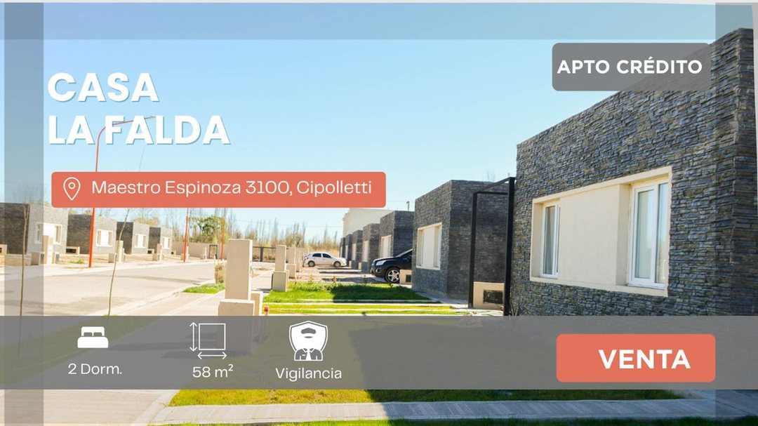 VENTA CASAS 2 DORM. LA FALDA ETAPA II, CIPOLLETTI