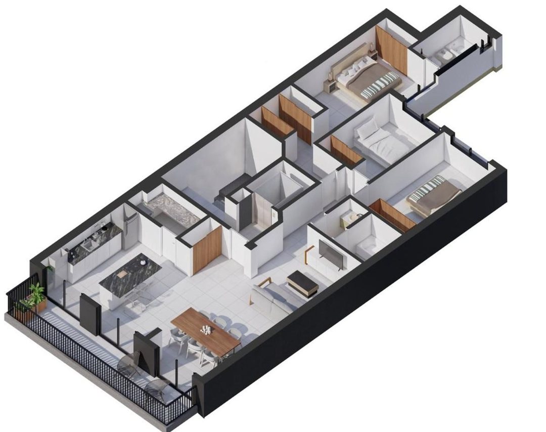 Piso exclusivo de 3 dorm. Al frente con balcón