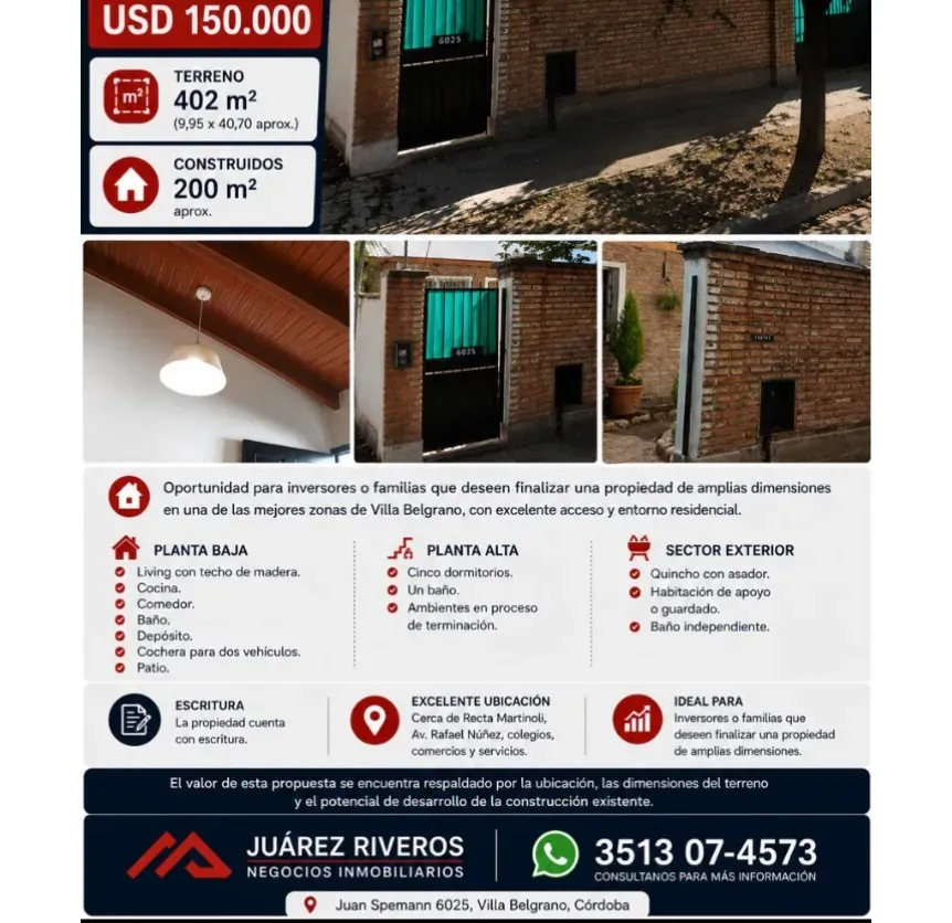 Venta de casa a terminar