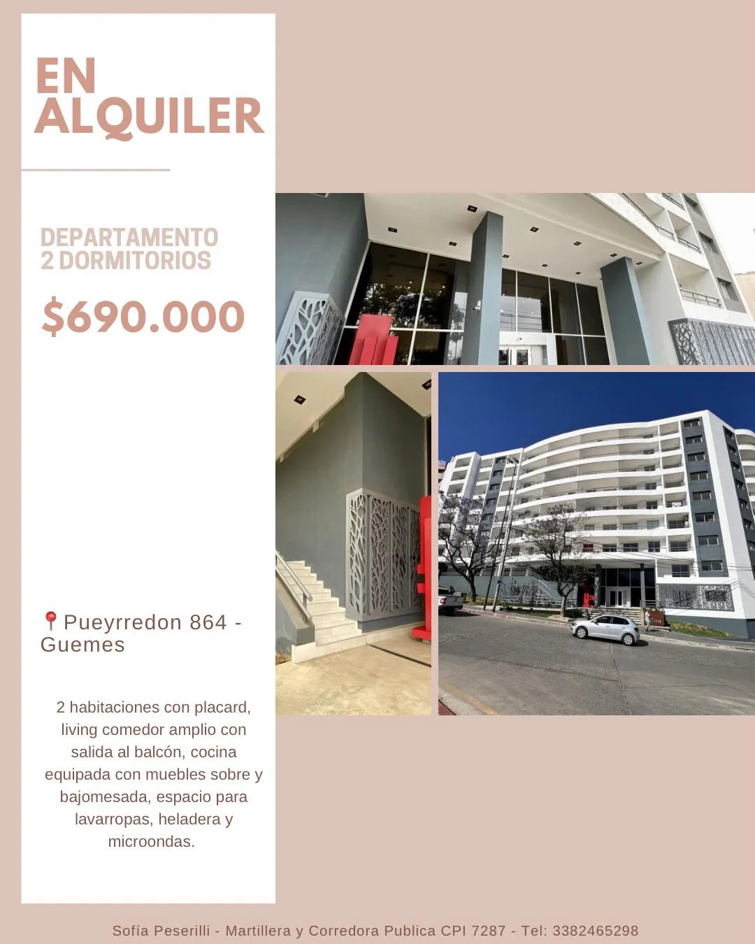 DEPARTAMENTO 2 DORMITORIOS EN ALQUILER