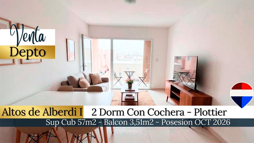 VENTA DEPTO 2 DORM C/ COCHERA ALTOS DE ALBERDI I