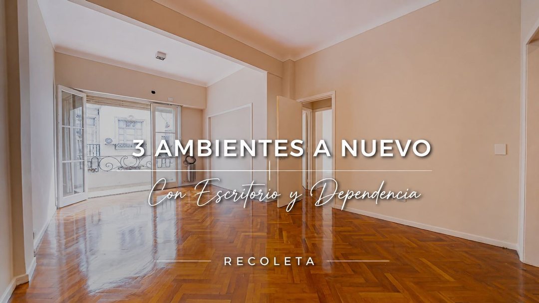 DEPARTAMENTO 3 AMBIENTES VENTA RECOLETA BALCON